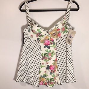 Kris Line Floral Tankini Top 38 G